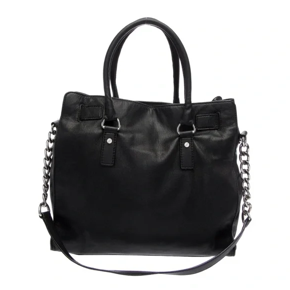 Michael Kors Black Satchel with Silver Accents - Picture 4 of 9